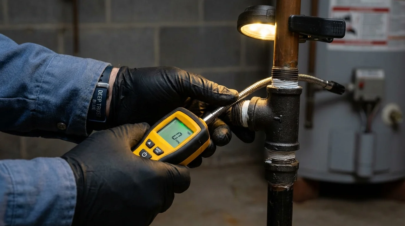 Gas leak detection with electronic sniffer by Johns Plumbing LLC in Canyon City