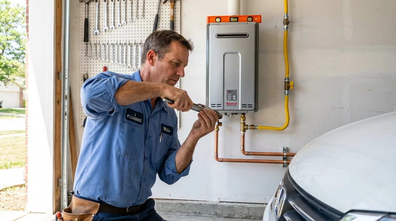 Tankless water heater installation by a Johns Plumbing LLC plumber in Canyon City